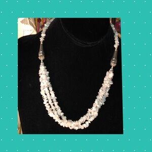 Moonstone Chips Multi Layered Necklace with Bohemian Charm